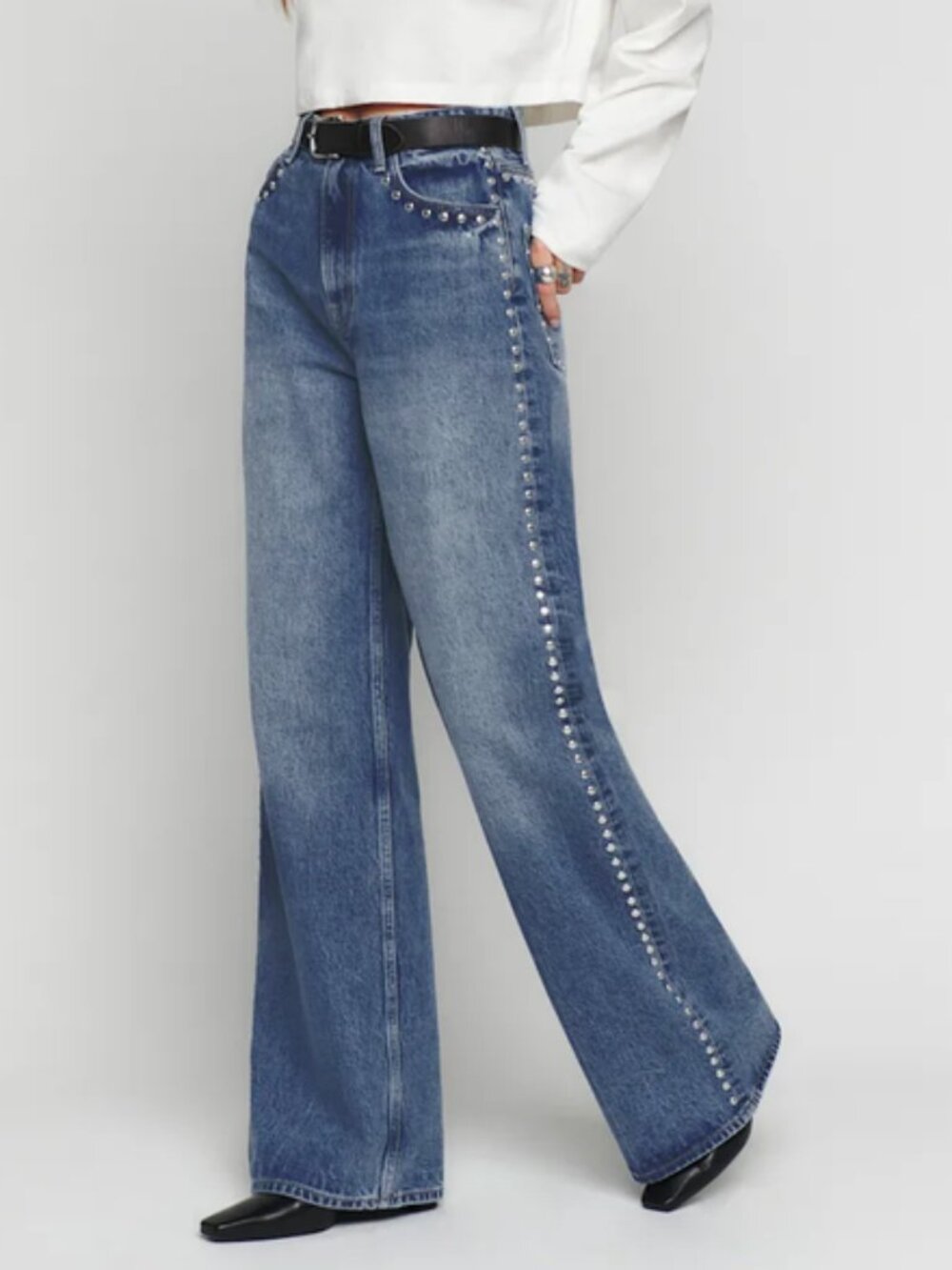 NWT Cary High Rise Slouchy Wide Leg Long Jeans